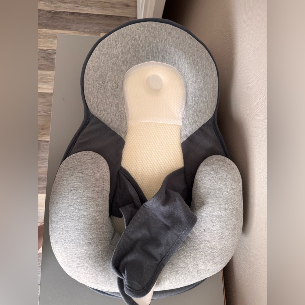 Gray and Cream Baby Support Pillow